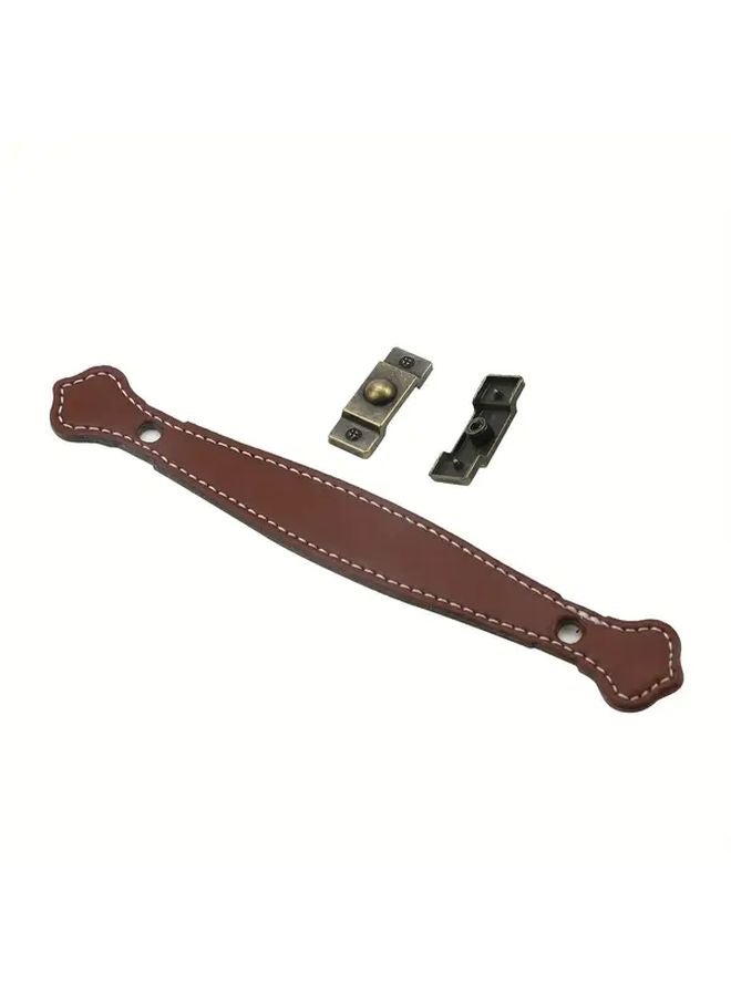 Brown Leather Handle 5 Inch Bow Drawer Pulls 4Pcs Heavy Duty Cabinet Hardware - Image 2